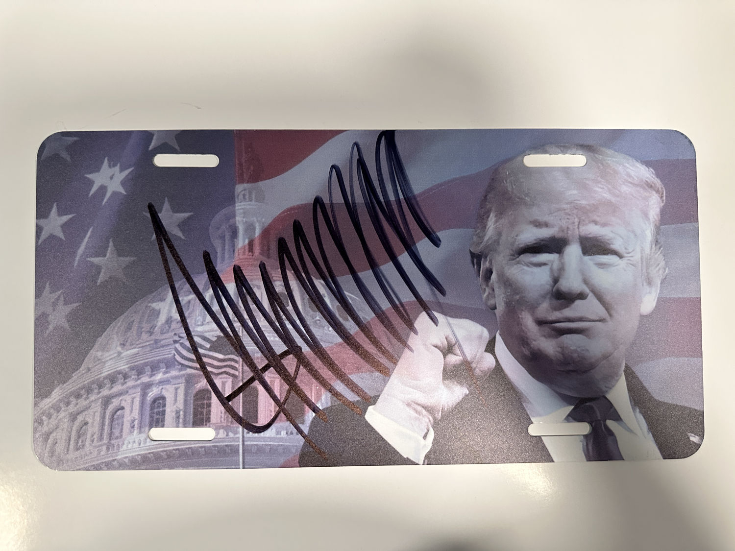 Donald Trump Autographed Plate