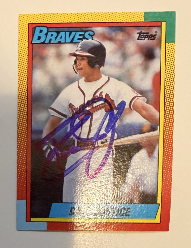 Dave Justice Autographed Card Braves