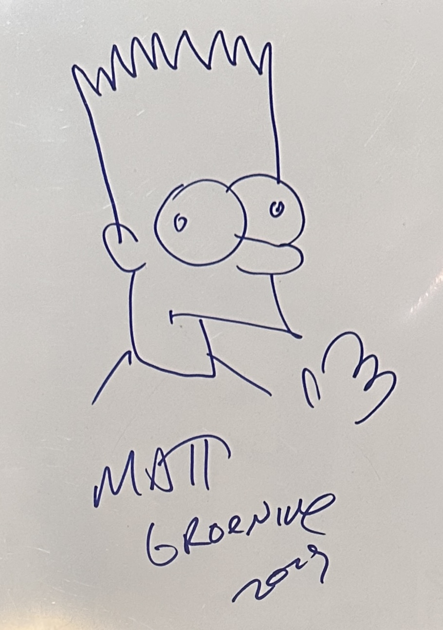 Matt Groening Autographed BART SIMPSON Sketch
