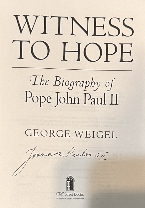 Pope John Paul Autographed Book RARE 