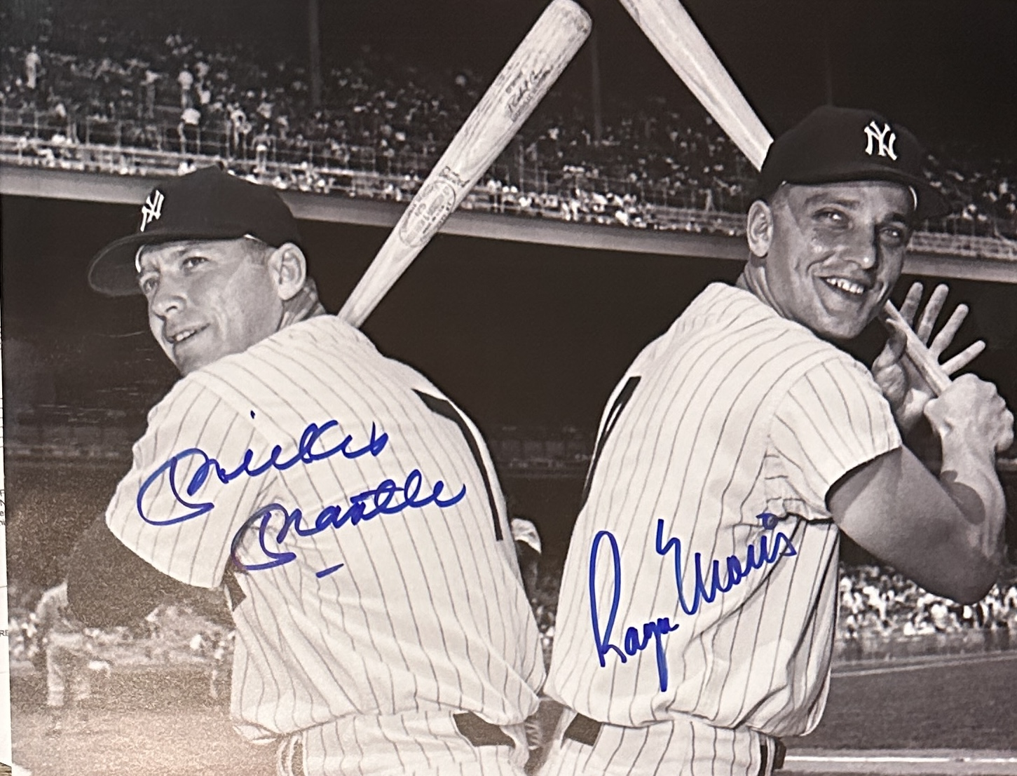 Mickey Mantle Roger Maris Autographed 8x10