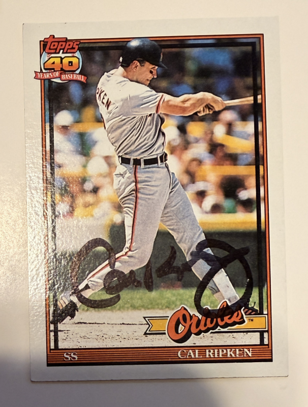 Cal Ripken Jr Autographed Card