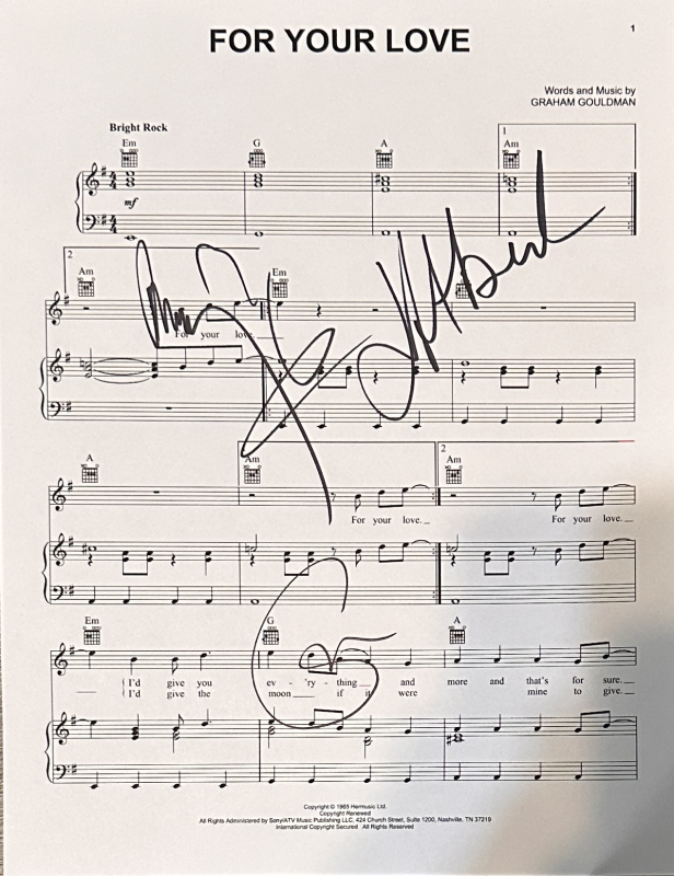 Jimmy Page Jeff Beck Clapton Autographed SHEET MUSIC