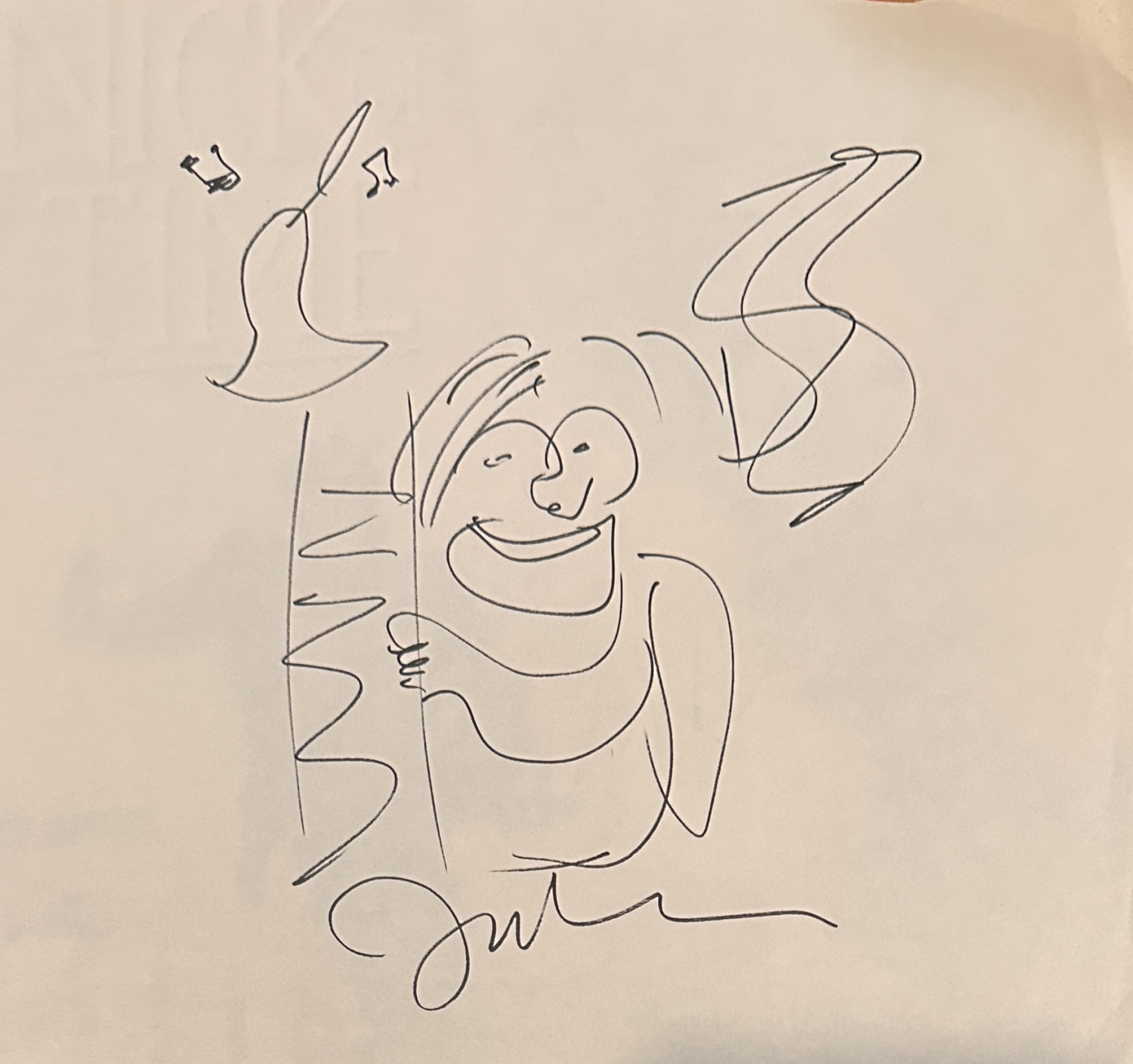 John Lennon Autographed Sketch 