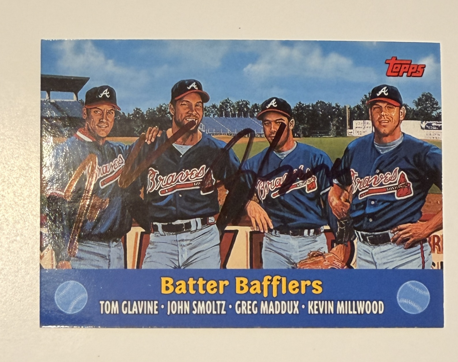 Tom Glavine Greg Maddux Autographed Card Braves