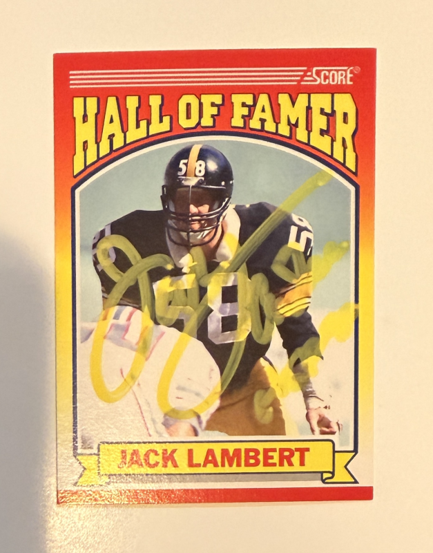Jack Lambert Autographed Card