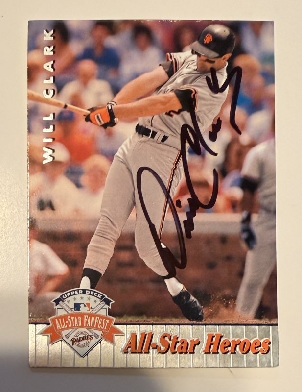 Will Clark Autographed Card
