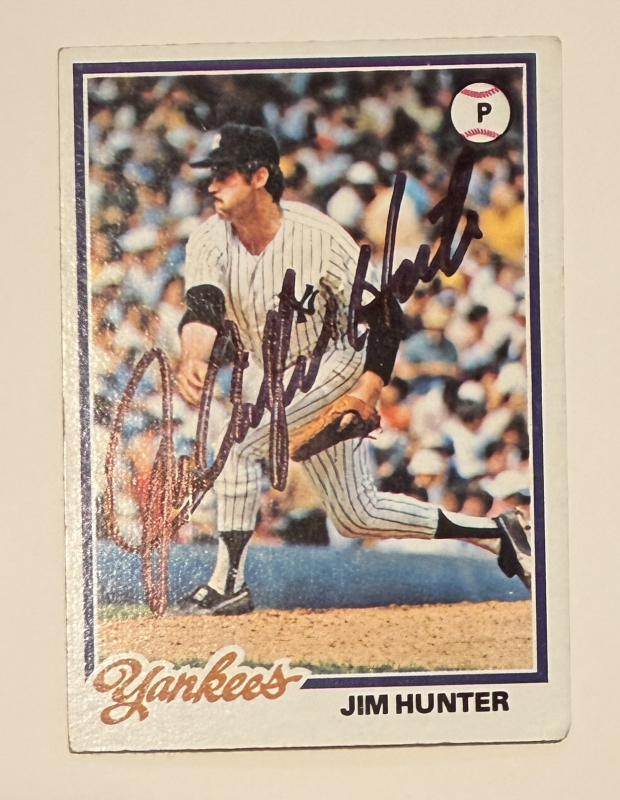 Jim Hunter Autographed CARD Yankees
