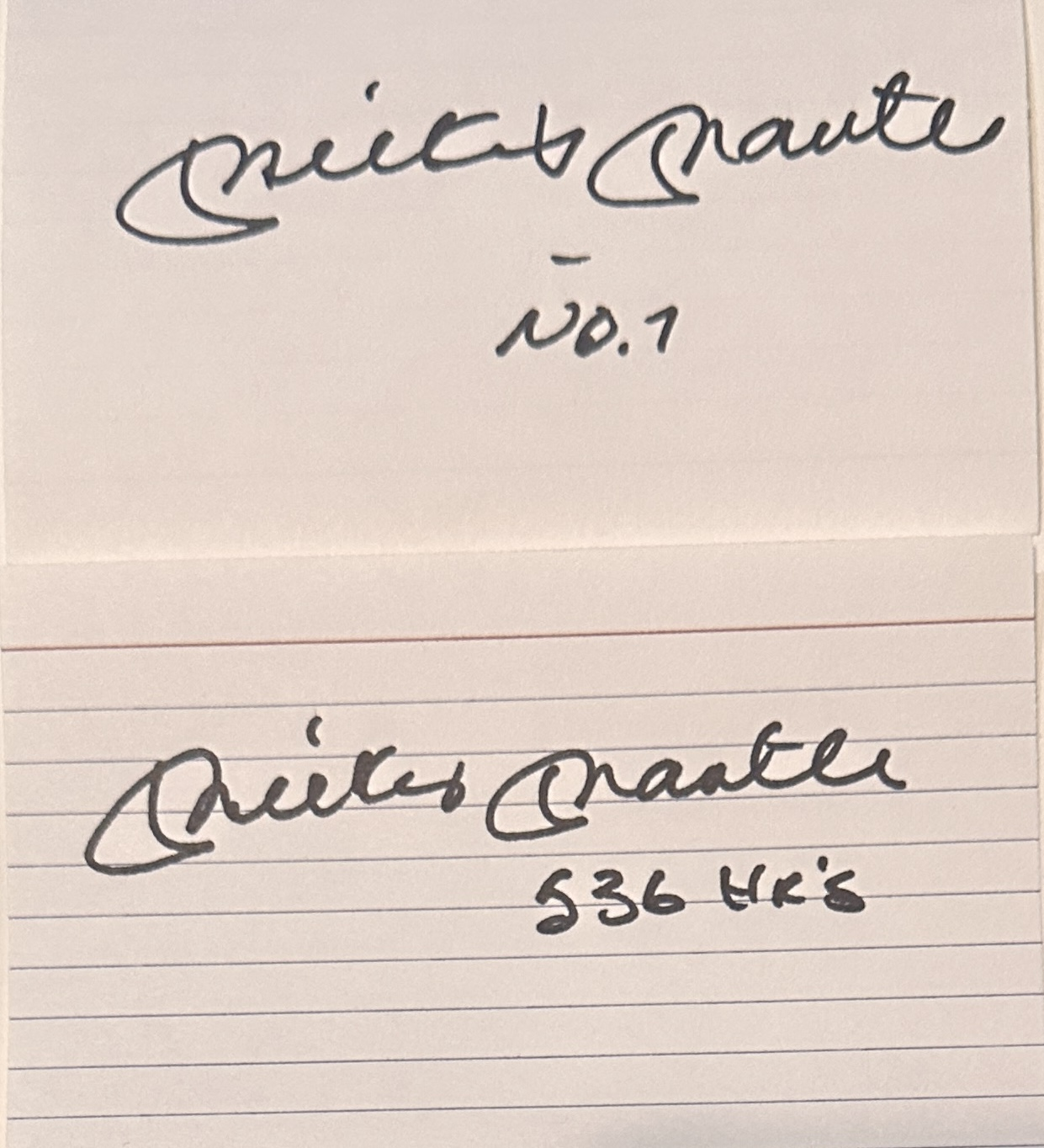 Mickey Mantle Autographed CARD LOT