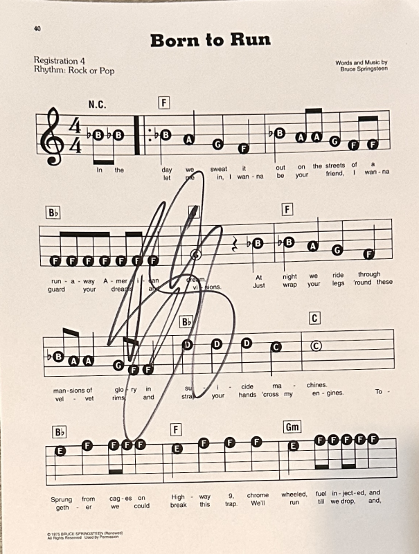Bruce Springsteen Autographed Sheet Music