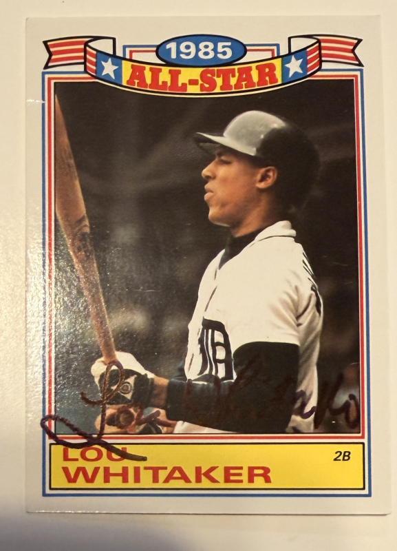Lou Whitaker Autographed CARD