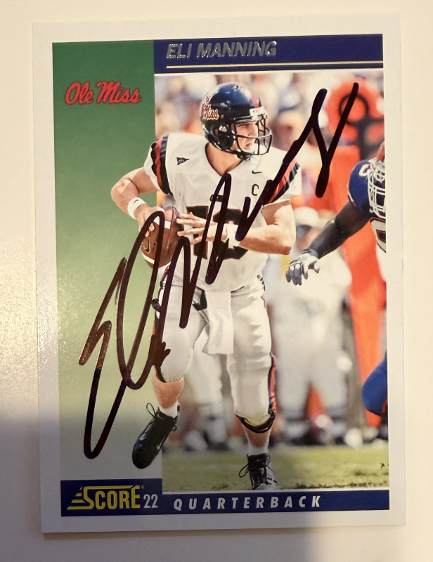 Eli Manning Autographed Card