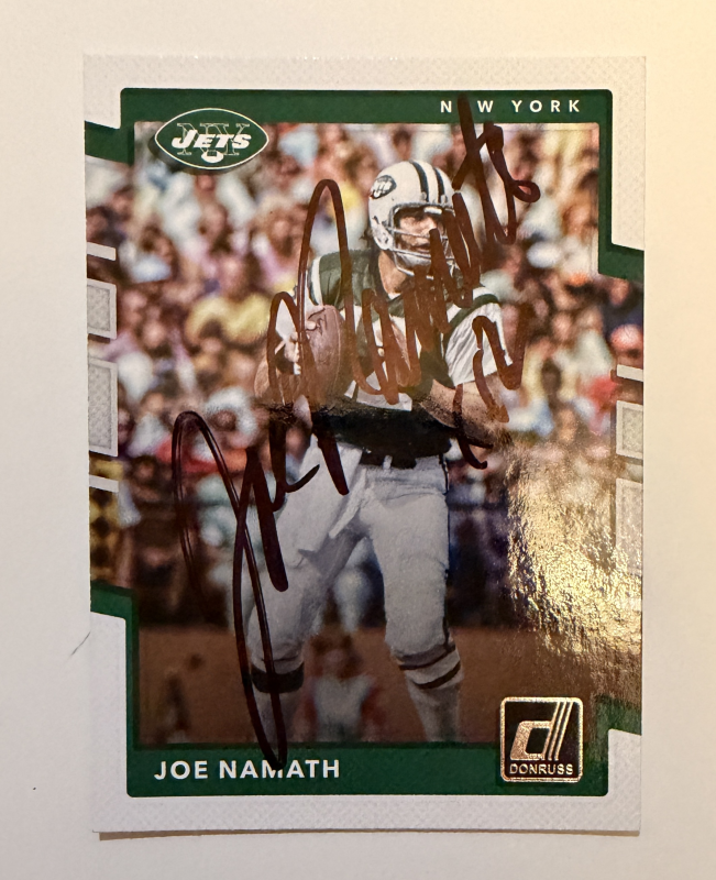 Joe Namath Autographed Card