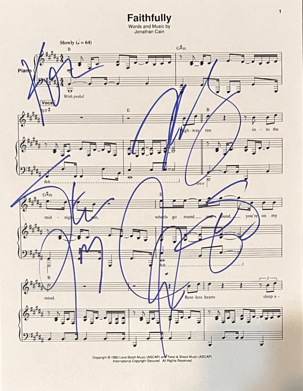 Journey Autographed Sheet Music