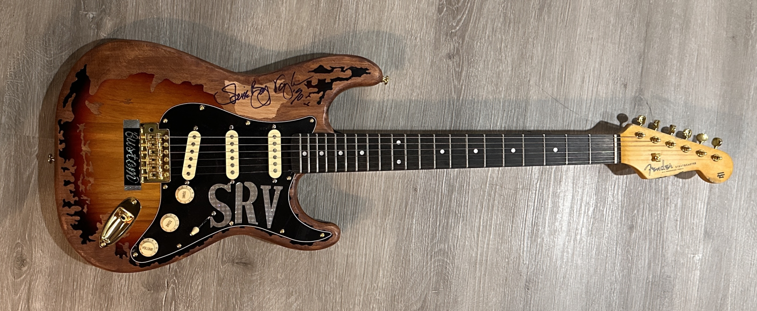 Stevie Ray Vaughan Autographed Guitar RARE