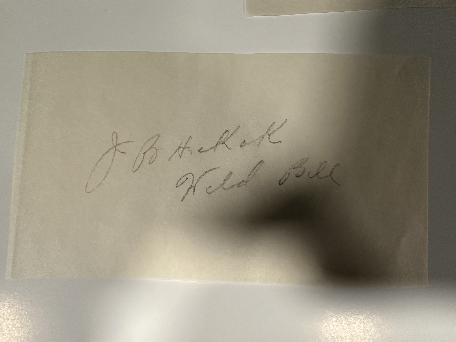 Wild Bill Hickok Cut Autograph 