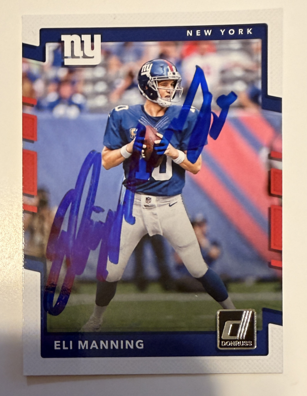 Eli Manning Autographed Card
