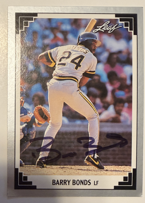 Barry Bonds Autographed Card