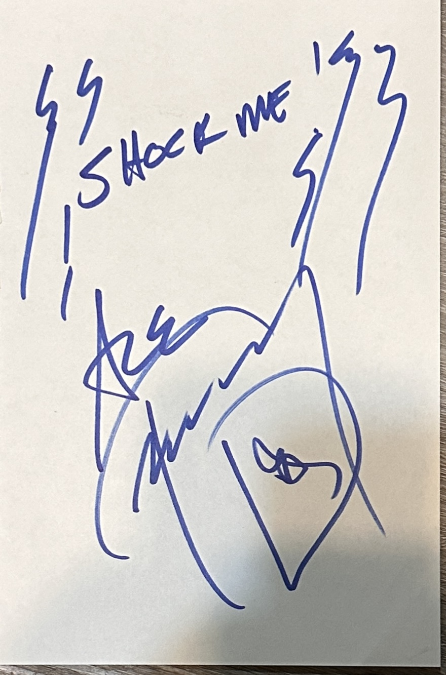 Ace Frehley Autographed Card with Artwork!