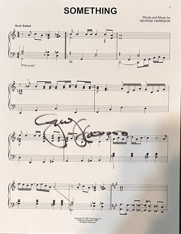 George Harrison Autographed SHEET MUSIC 