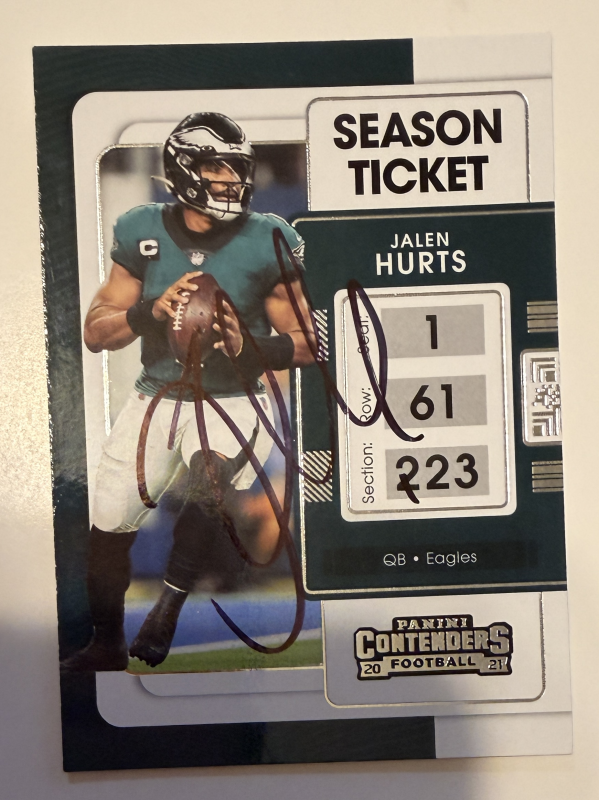 Jalen Hurts Autographed Card