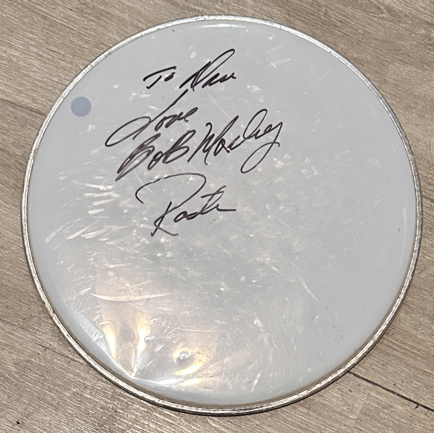 Bob Marley Autographed Drumhead