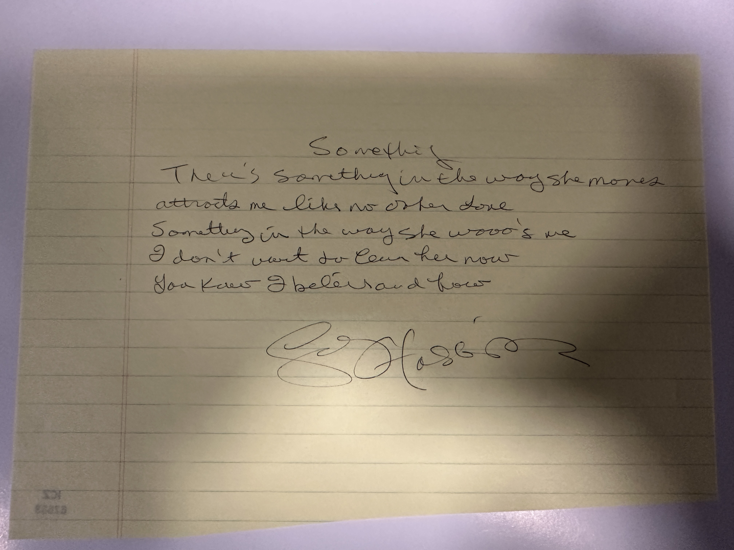 George Harrison Autographed Handwritten Lyrics