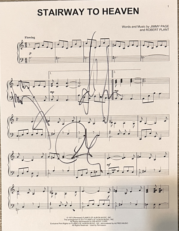 Led Zeppelin Autographed SHEET MUSIC